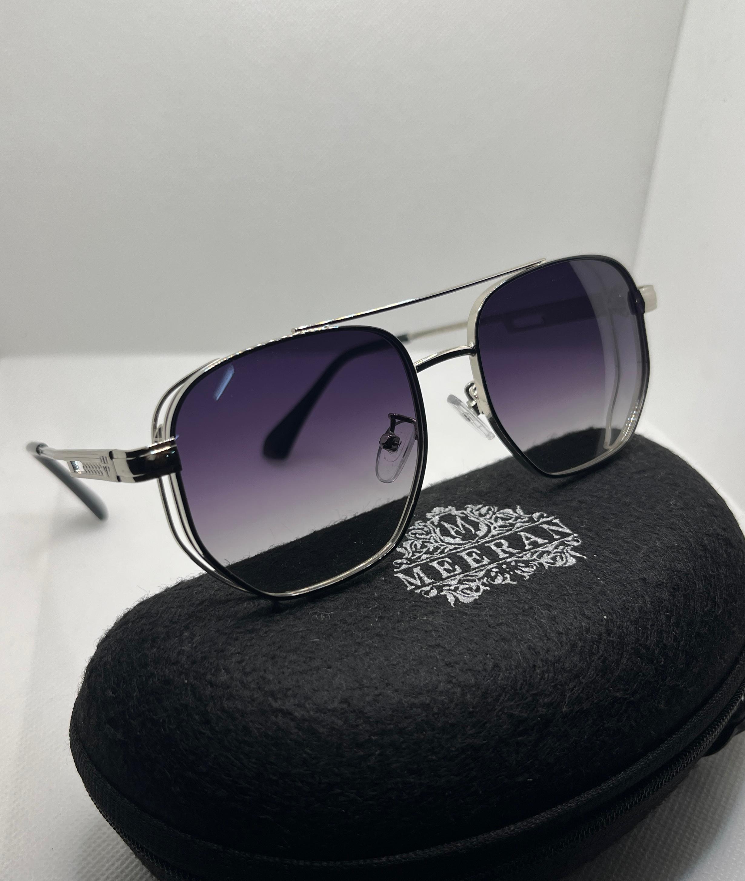 Meeran polo sunglasses with blue gradient lenses and a black/blackframe, featuring UV protection